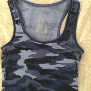 Max Azria Blue Camo Tank Top